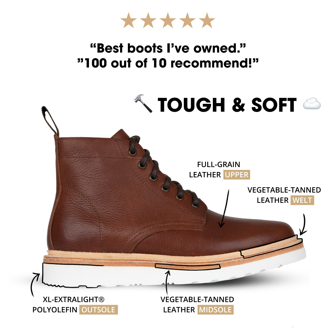 Top grain leather boots best sale