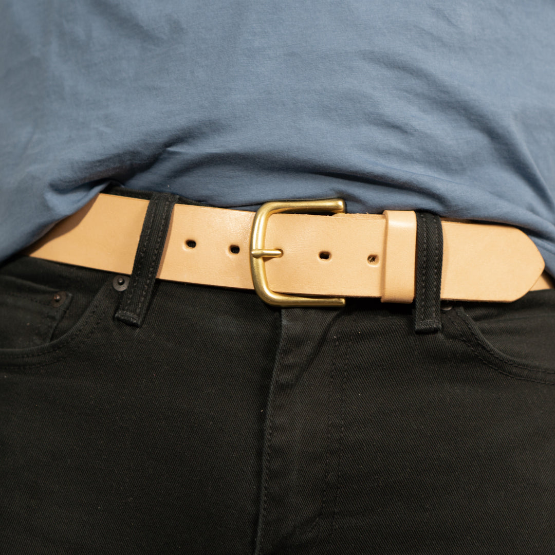 UNFOLK buckle leather belt (Gold)サイズ1 Leather Gold Buckle Belt | Apricot Clothing