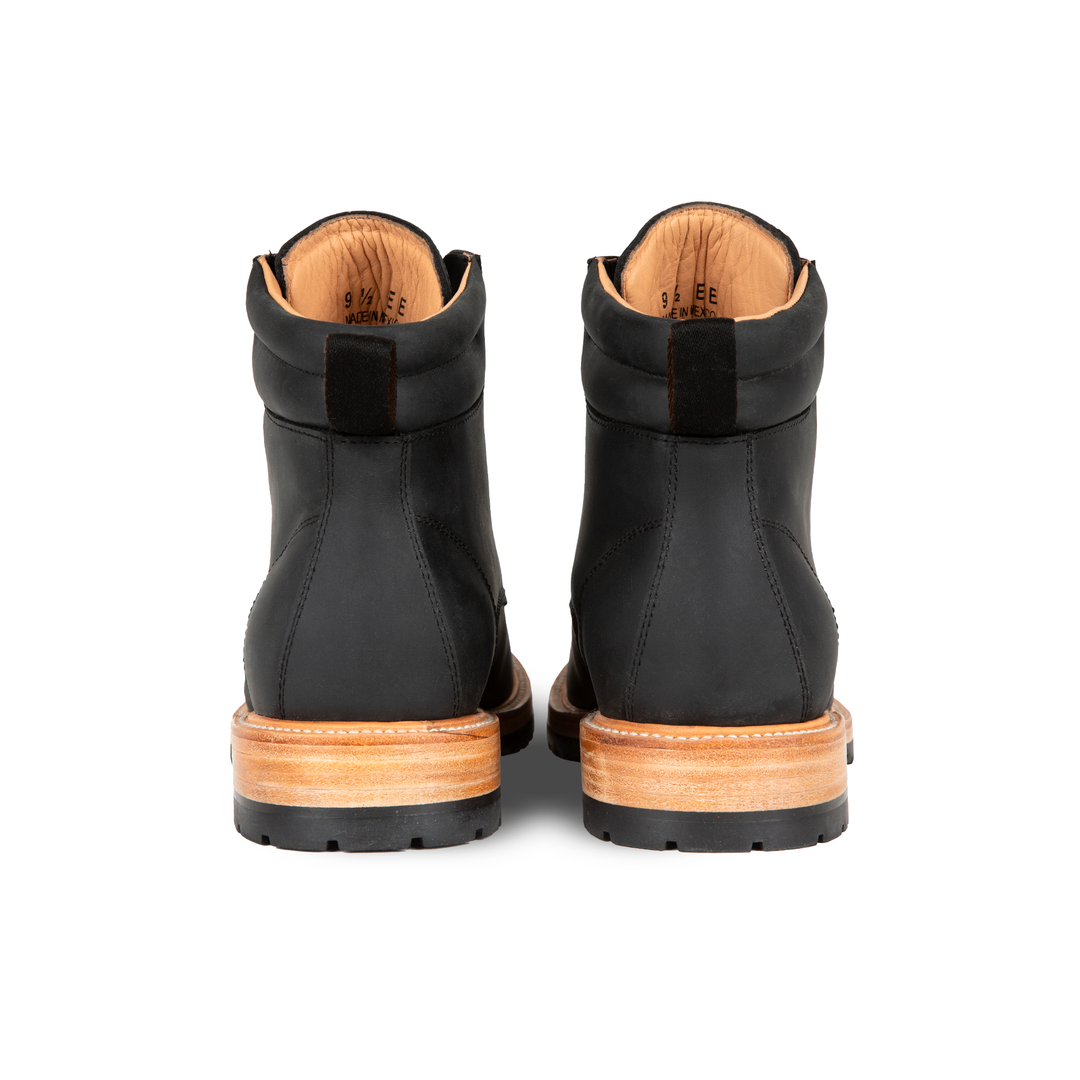 MAT OIL LEATHER SQUARE TOE ZIP BOOTS(23 Black): Vintage 1.1